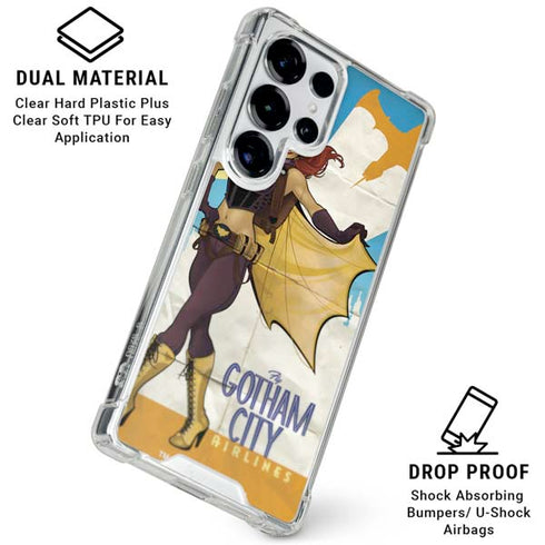 DC Comics Bombshells Batgirl- Fly Gotham City Airlines Galaxy S25 Ultra Clear Case